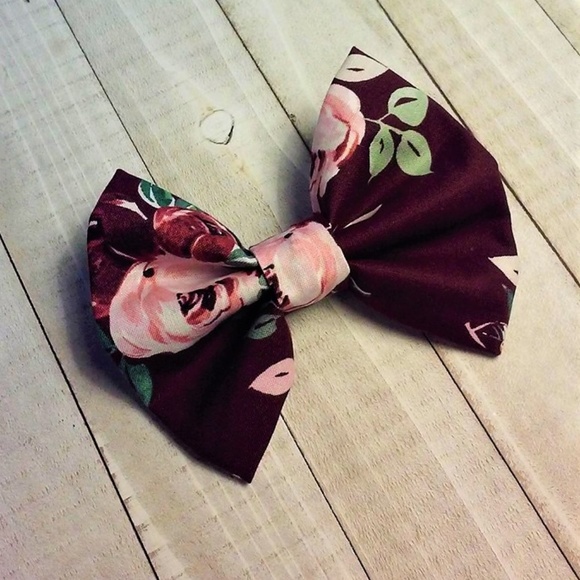 Other - Burgundy Floral Bow